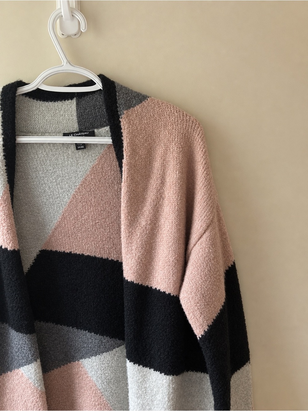 Le Château Women's Patchwork Color Block Cardigan